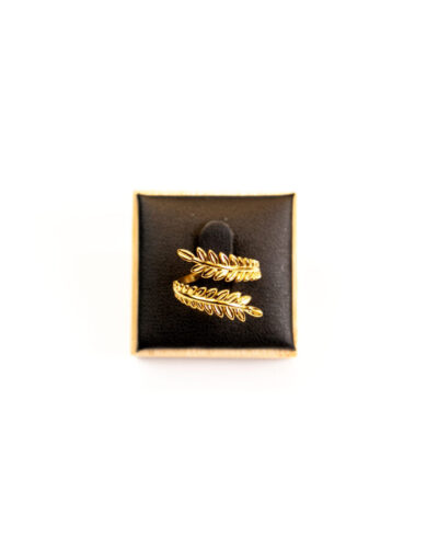 Bague femme Leaf Ring plaquée or 18 carats en acier inoxydable - Lumine Jewelry Maroc