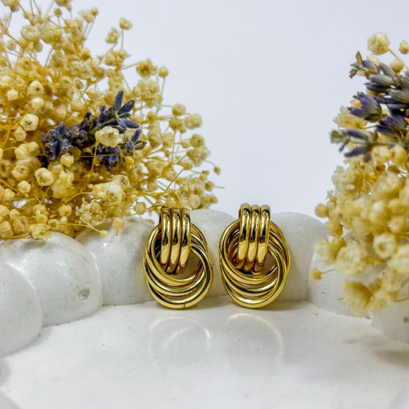 Double Knot gold earrings