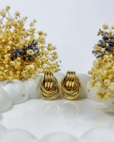 Double Knot gold earrings