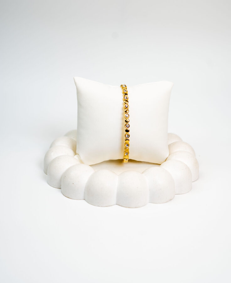 Bangle femme VARELLE MIX BANGLE plaqué or 18 carats en acier inoxydable - Lumine Jewelry Maroc