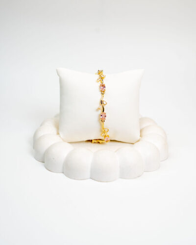 Bracelet femme Tulip Garden Bracelet – Pink plaqué or 18 carats en acier inoxydable - Lumine Jewelry Maroc